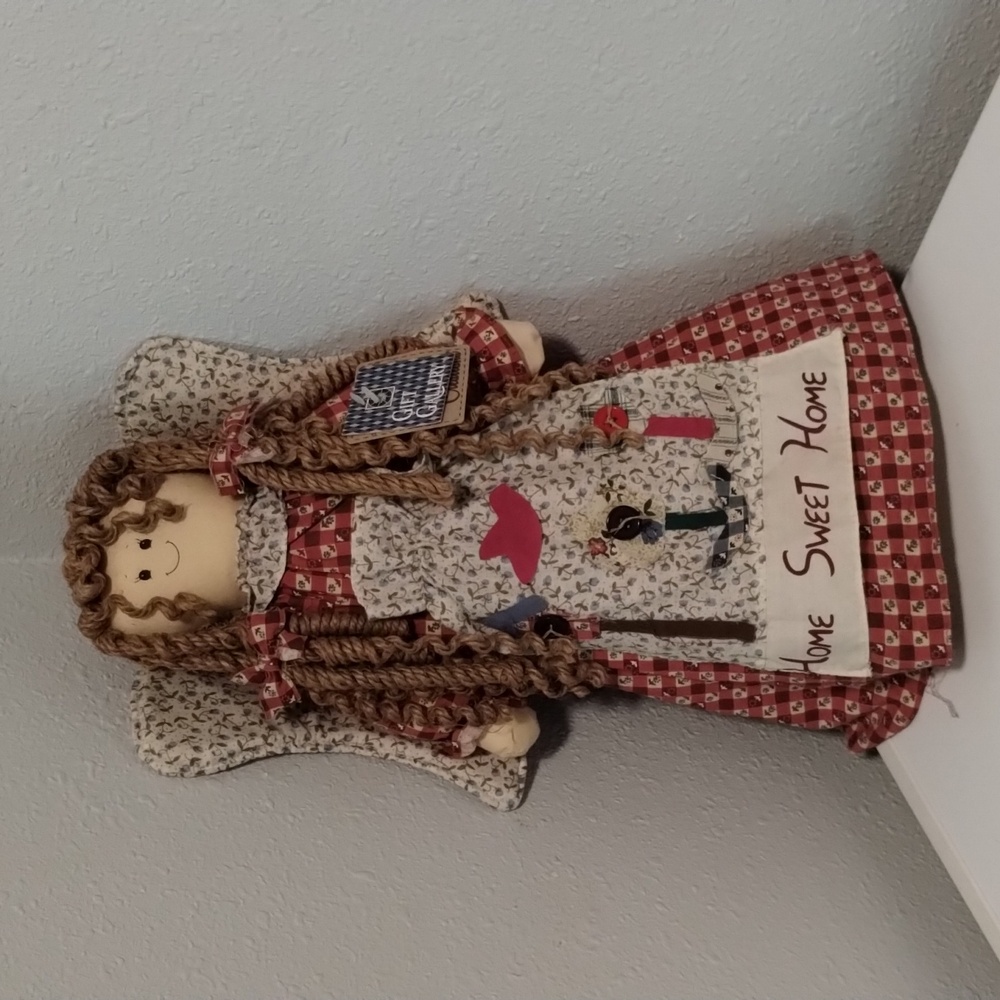 Vintage Handcrafted Angel Doll with Red Dress - Home Accents Decor